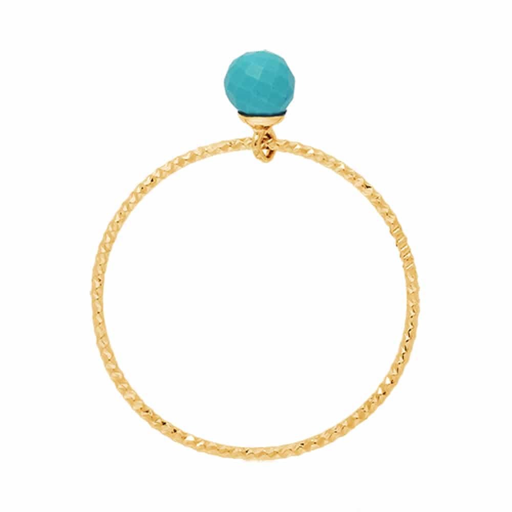 Bague argent doré perle turquoise