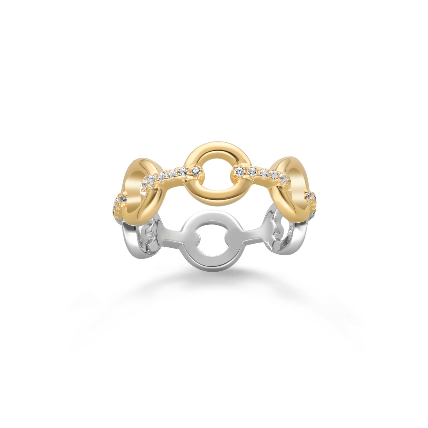 Bague argent doré elise zirconium blanc