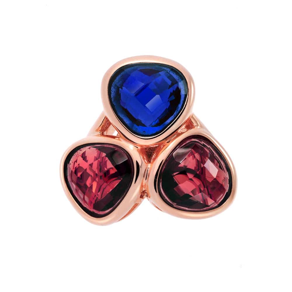 Bague argent rose Evasion prune marine