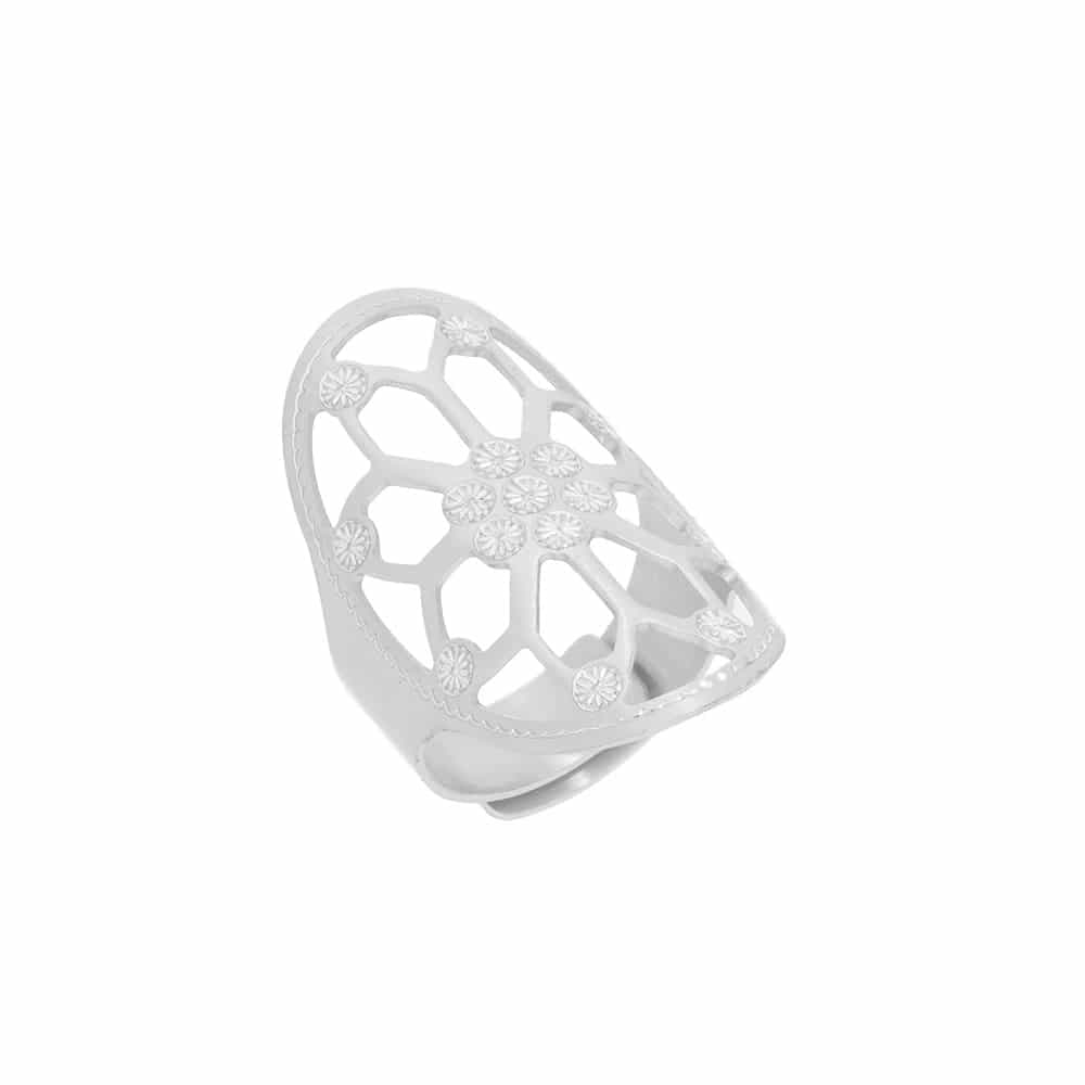Bague argent  fleur découpe laser ajustable