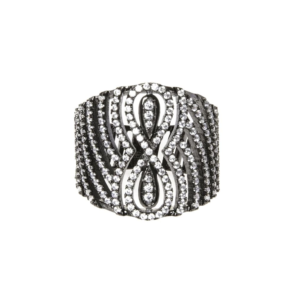 Bague argent infini noire