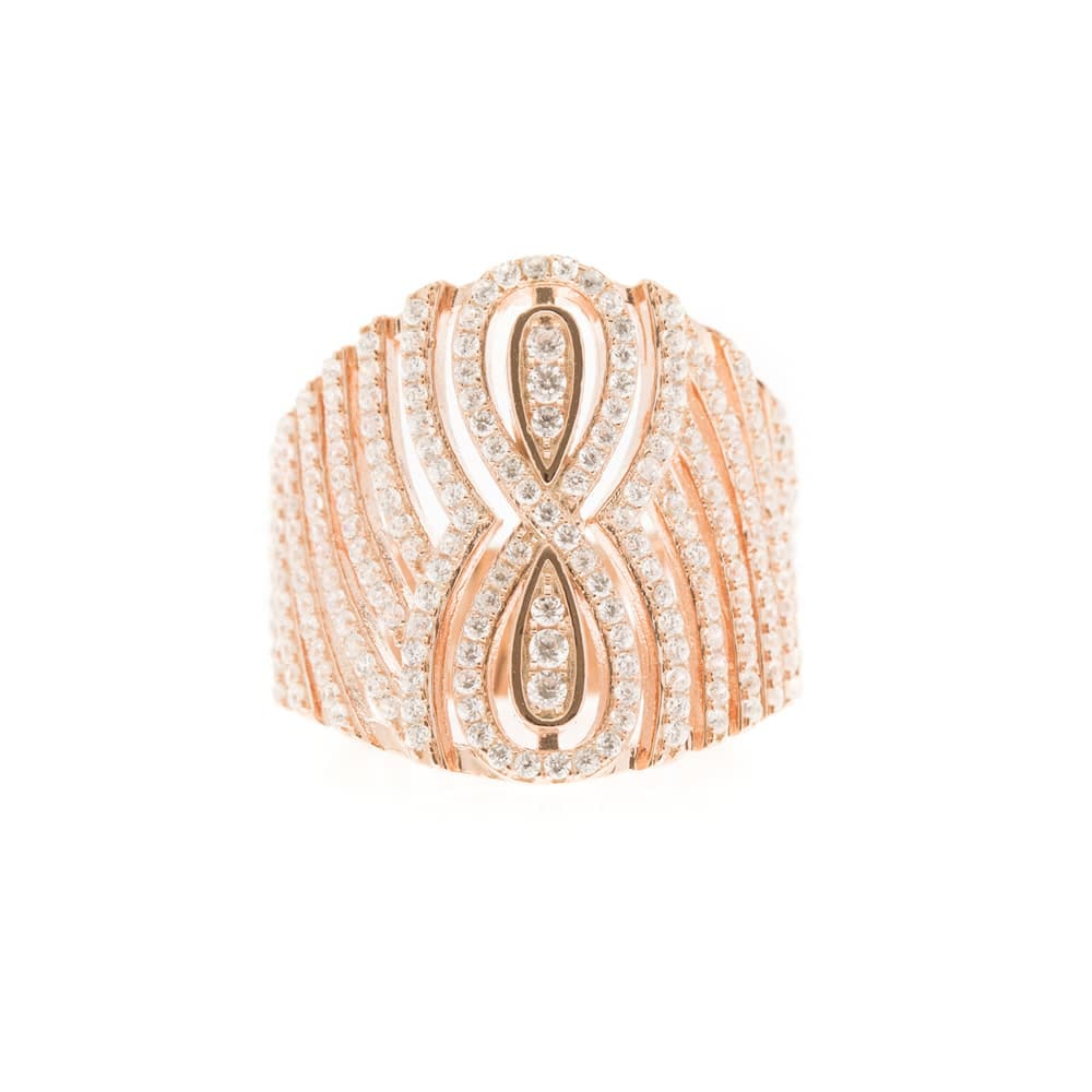 Bague argent infini rose