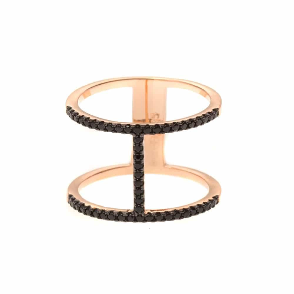 Bague argent motif évasion bicolore