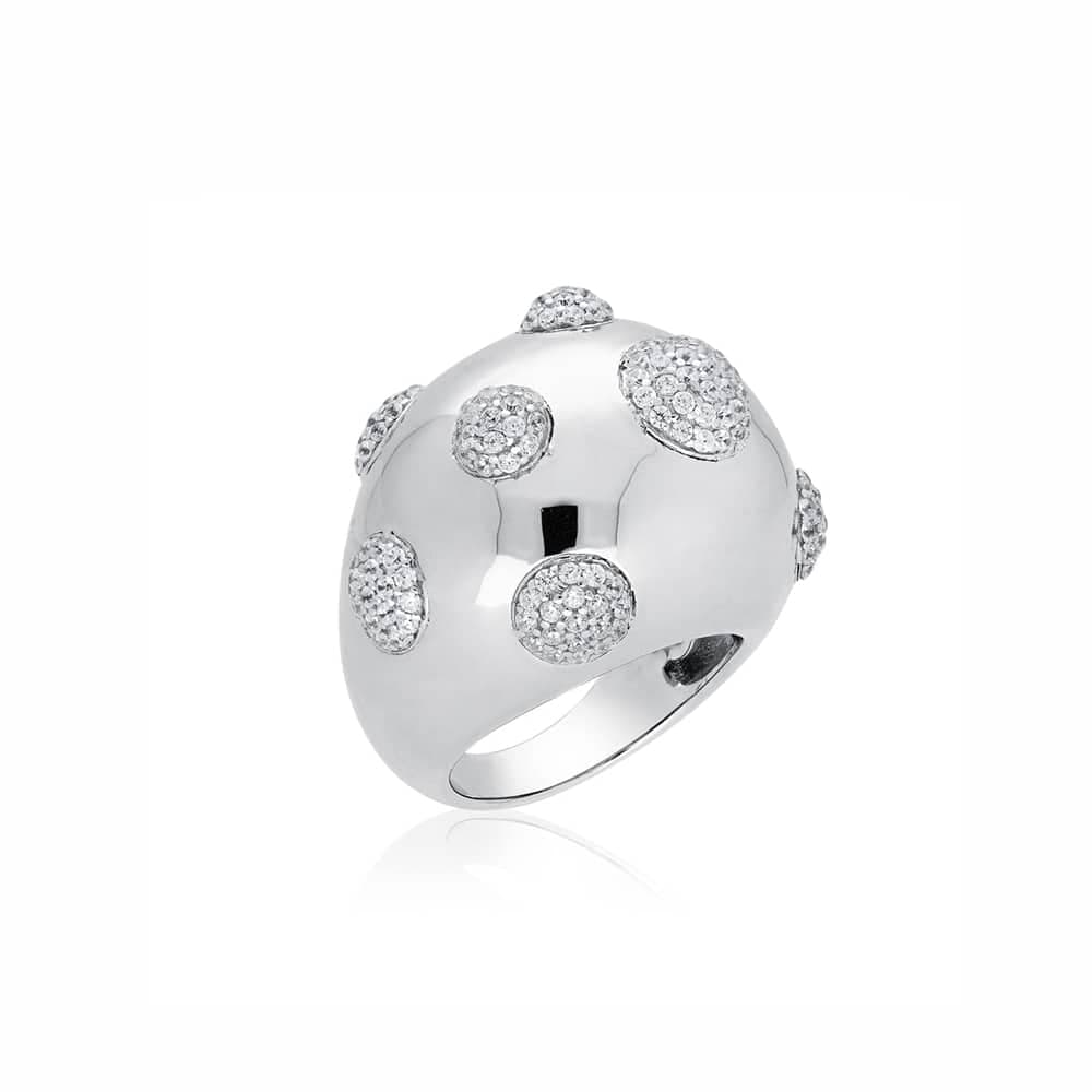 Bague argent multi-coussins serti