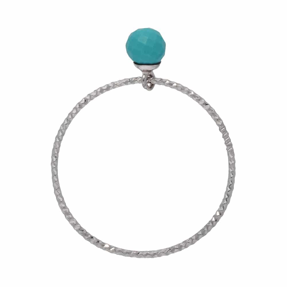 Bague argent perle turquoise