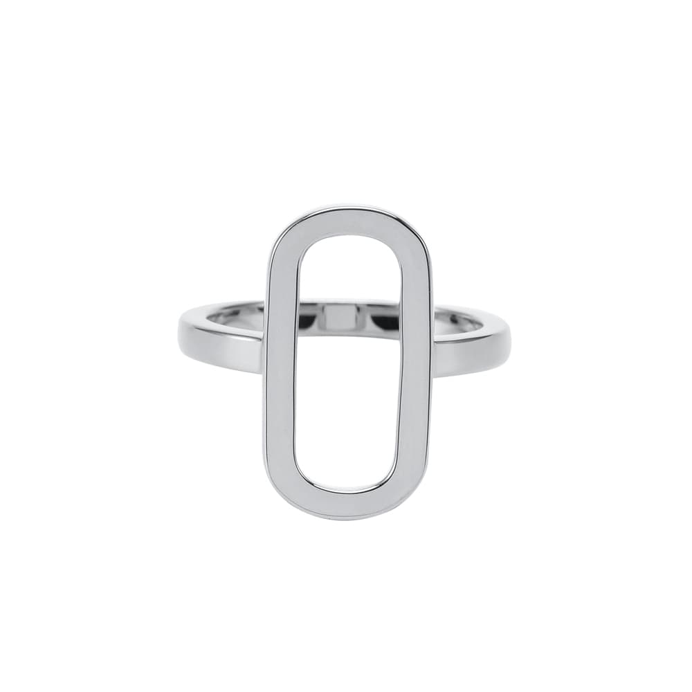 Bague argent rhodié ovale eva