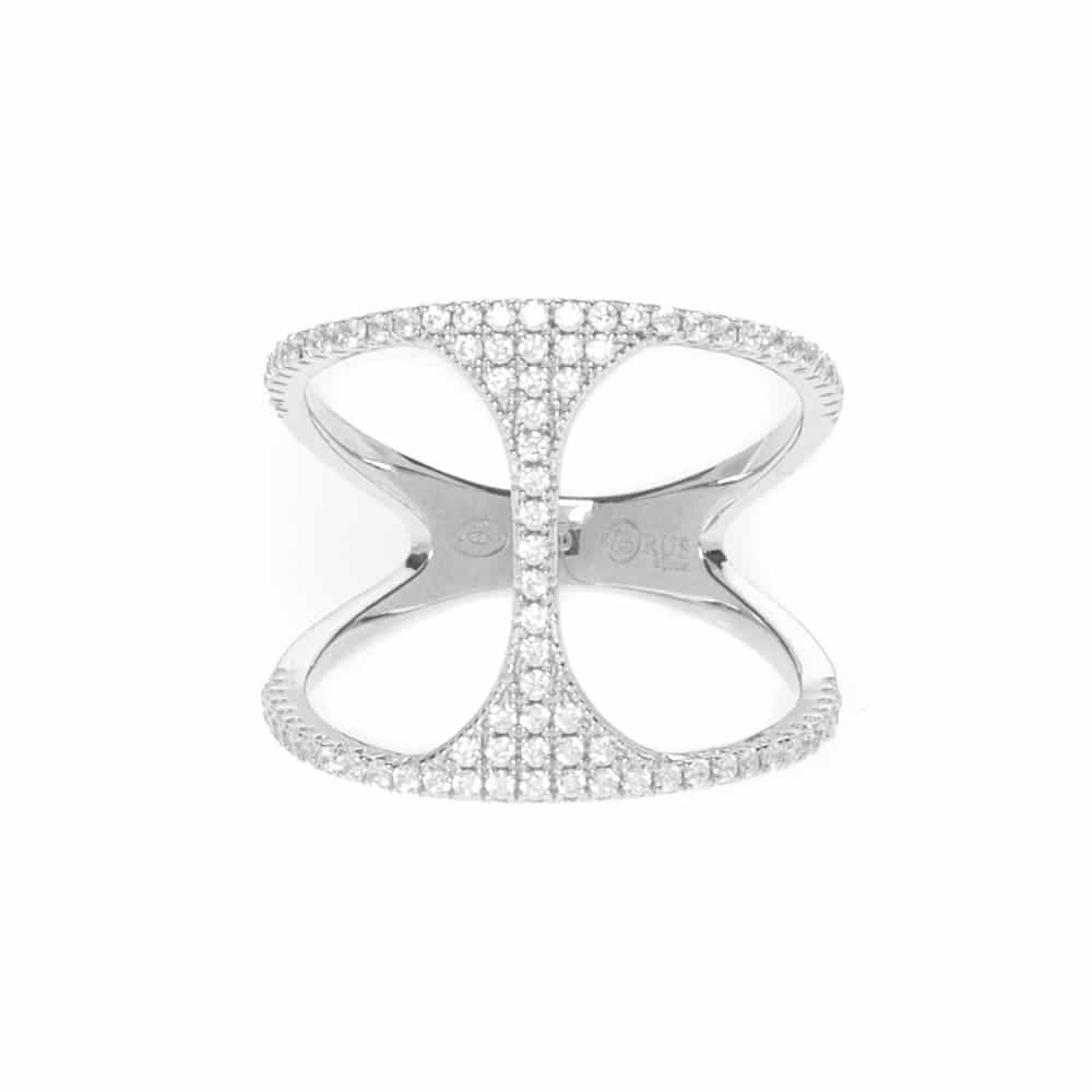 Bague argent ronde double anneaux