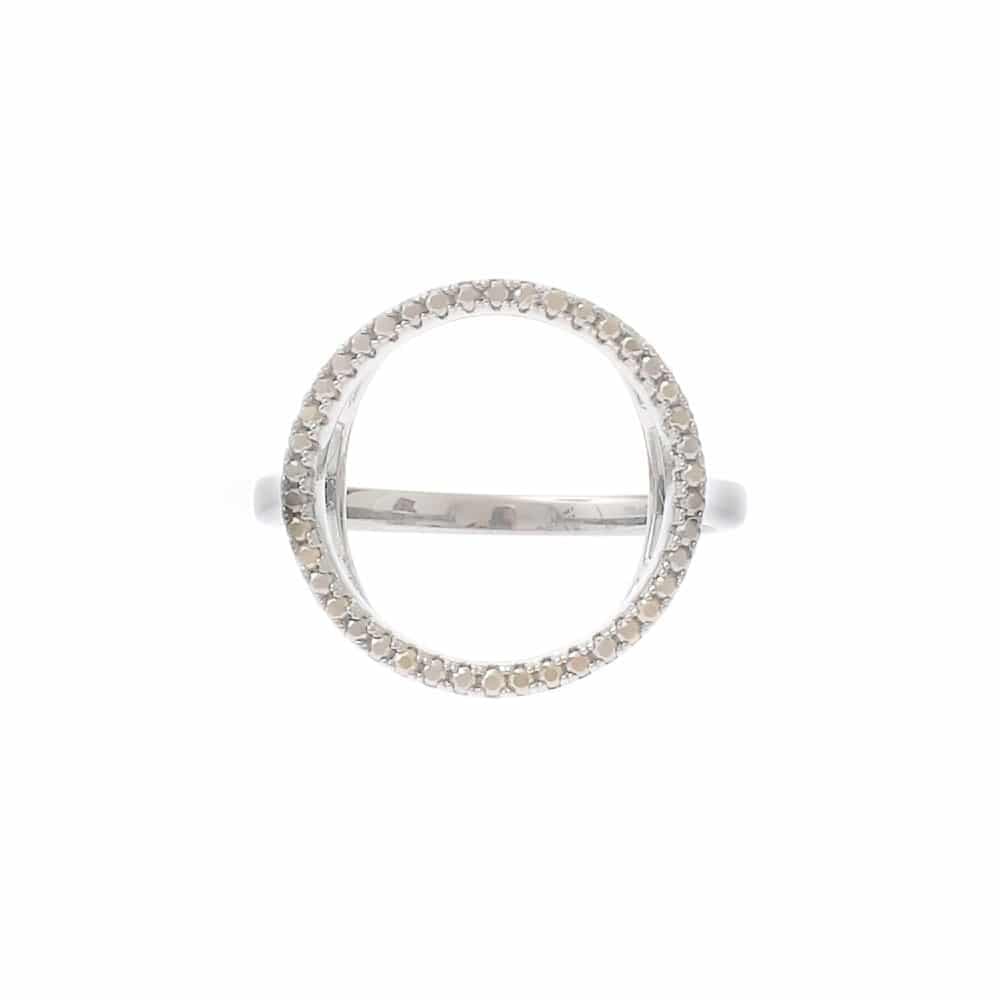 Bague argent ronde zirconium blanc