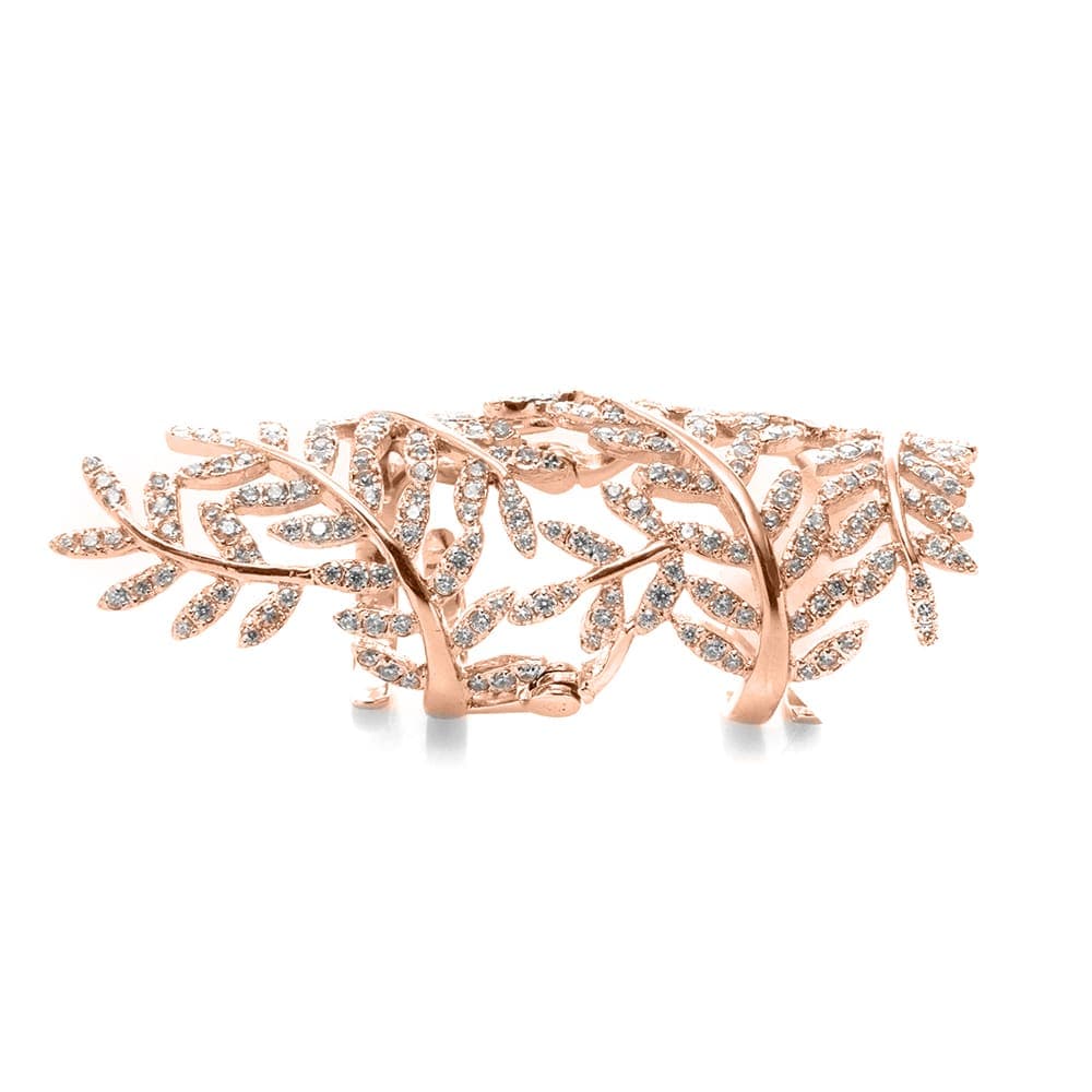 Bague argent rose articulé feuillage sacré