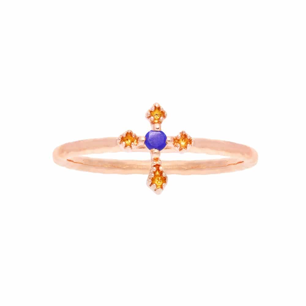 Bague argent rose croix du sud marine