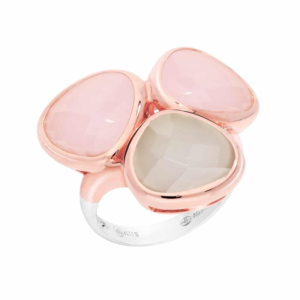 Bague argent rose évasion rose gris