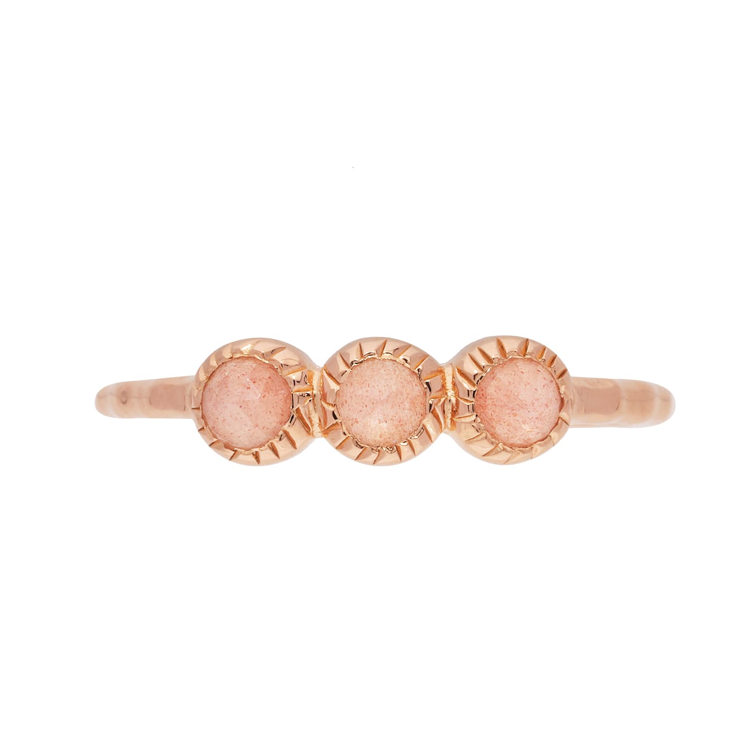 Bague argent rose trilogie pierre rose