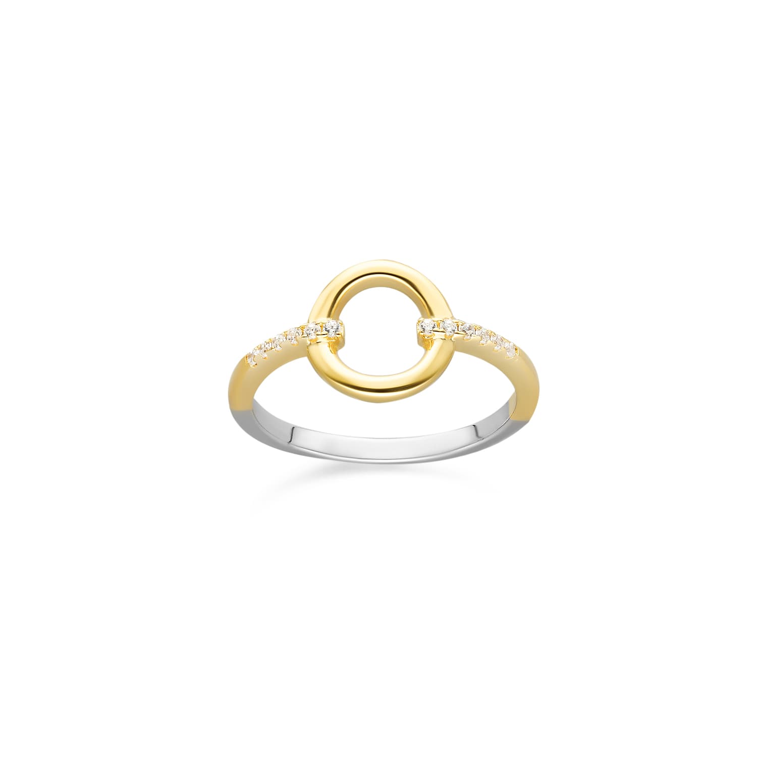 Bague argent dore simple elise zirconiums blanc