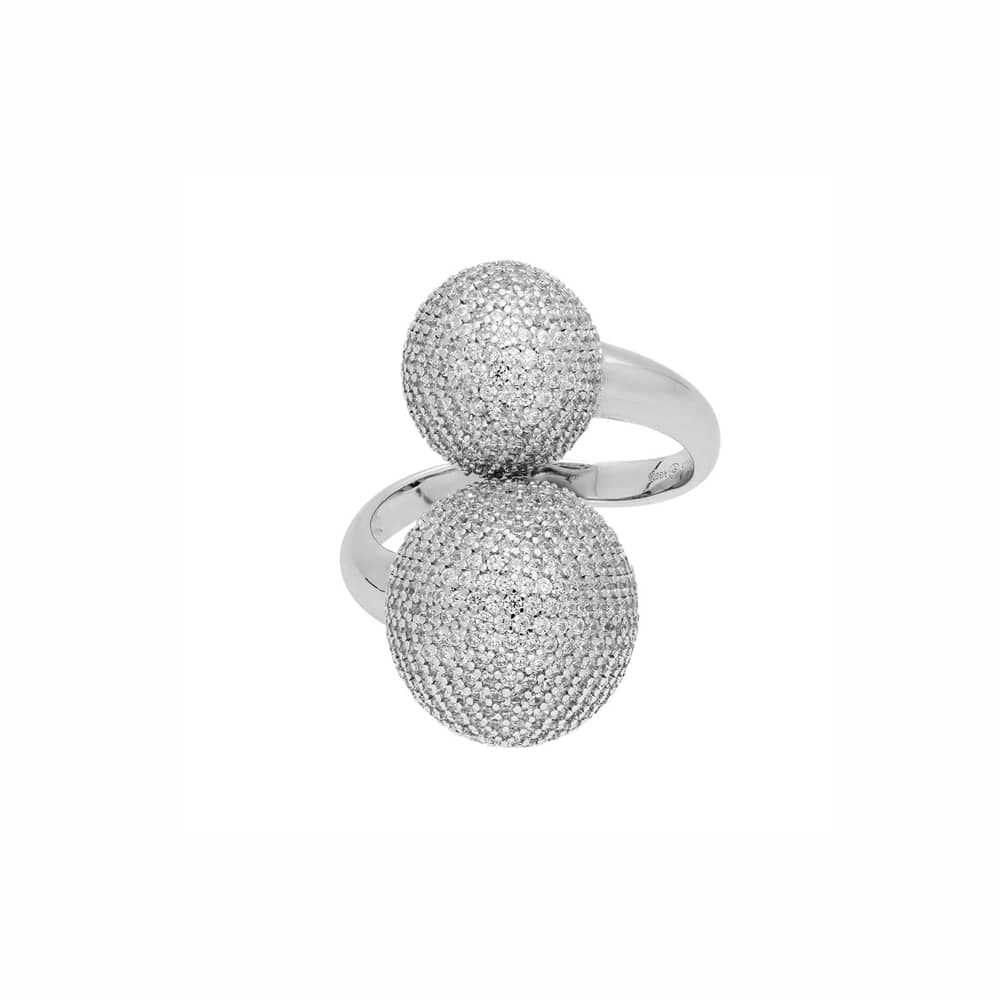 Bague argent toi et moi sertie