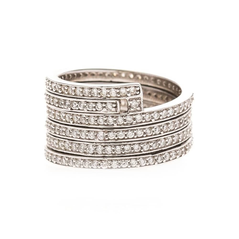 Bague argent tourbillon sertie rhodié