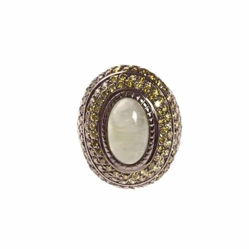 Bague argent vert peridot