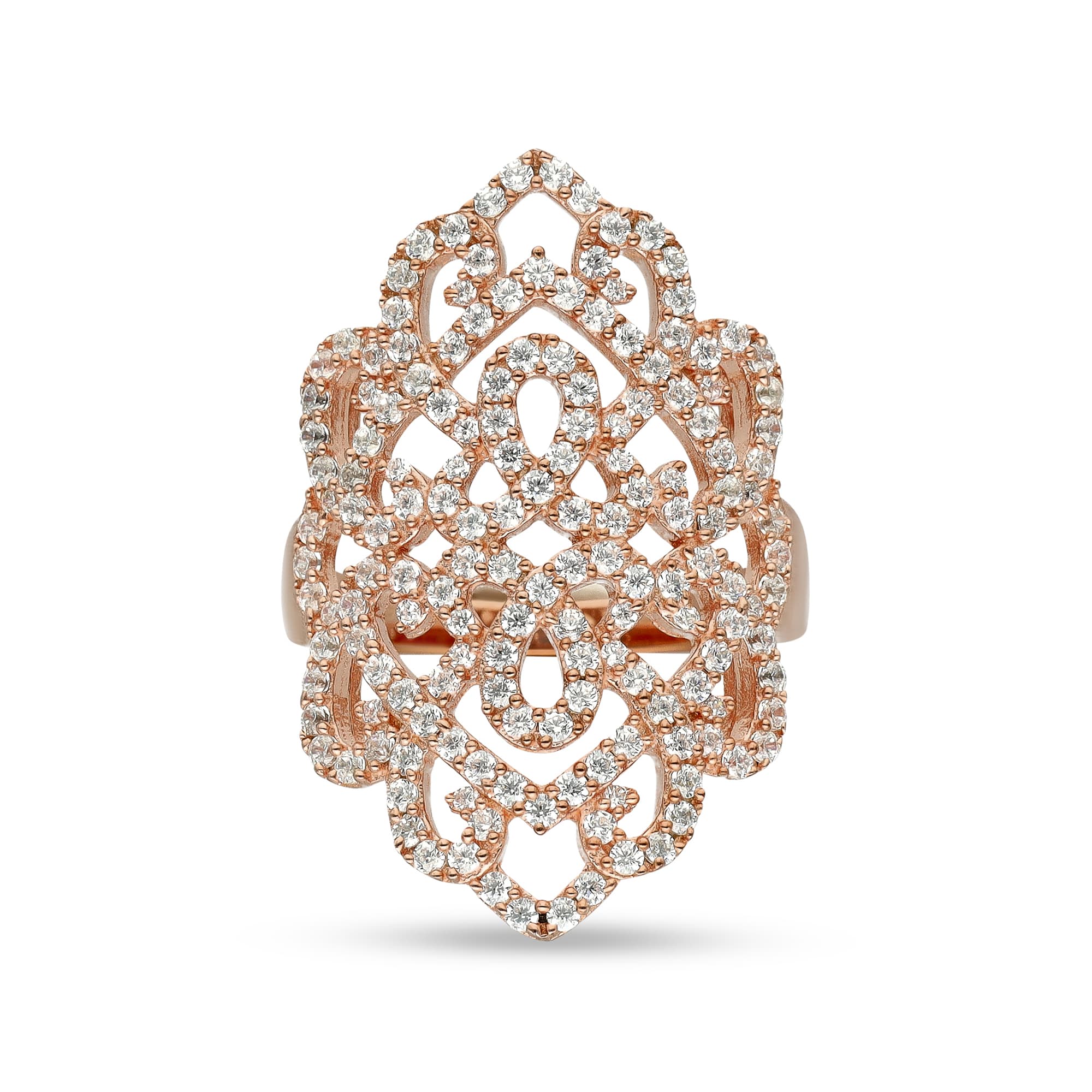 Bague argent volute rose femme