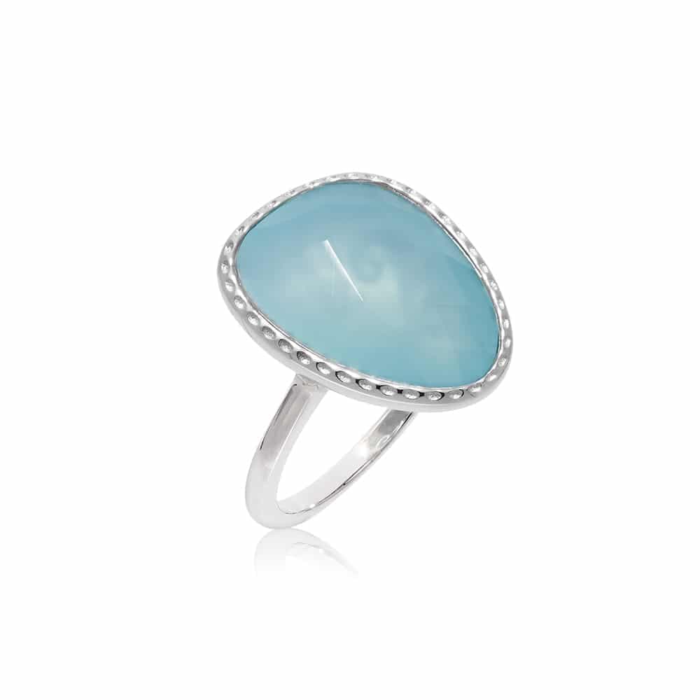 Bague argent victoria cristal vert eau