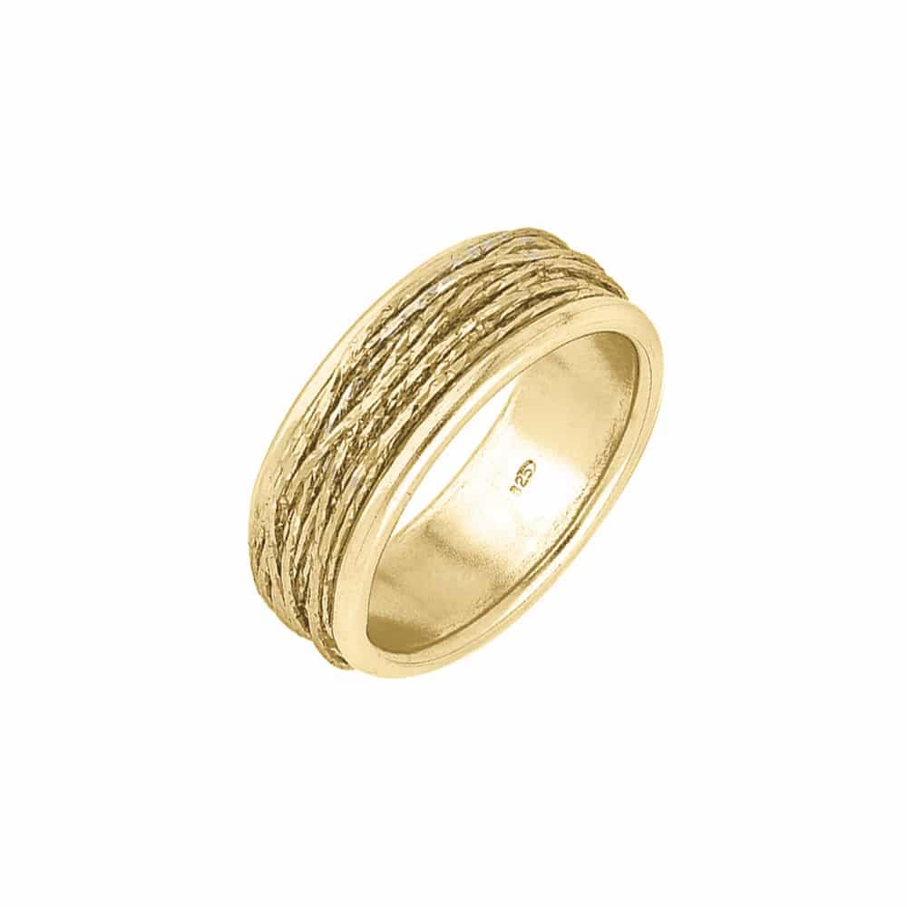 Bague argent doré fil scintillant