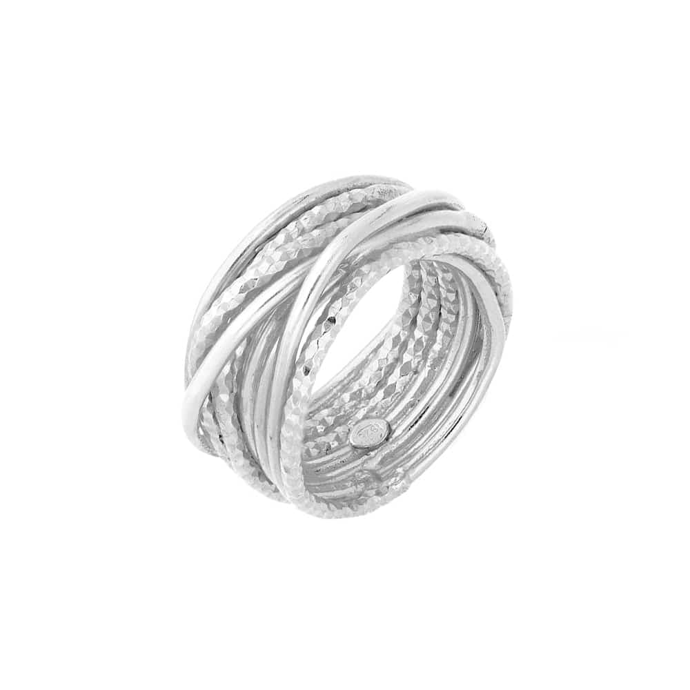 Bague argent fil créateur scintillant