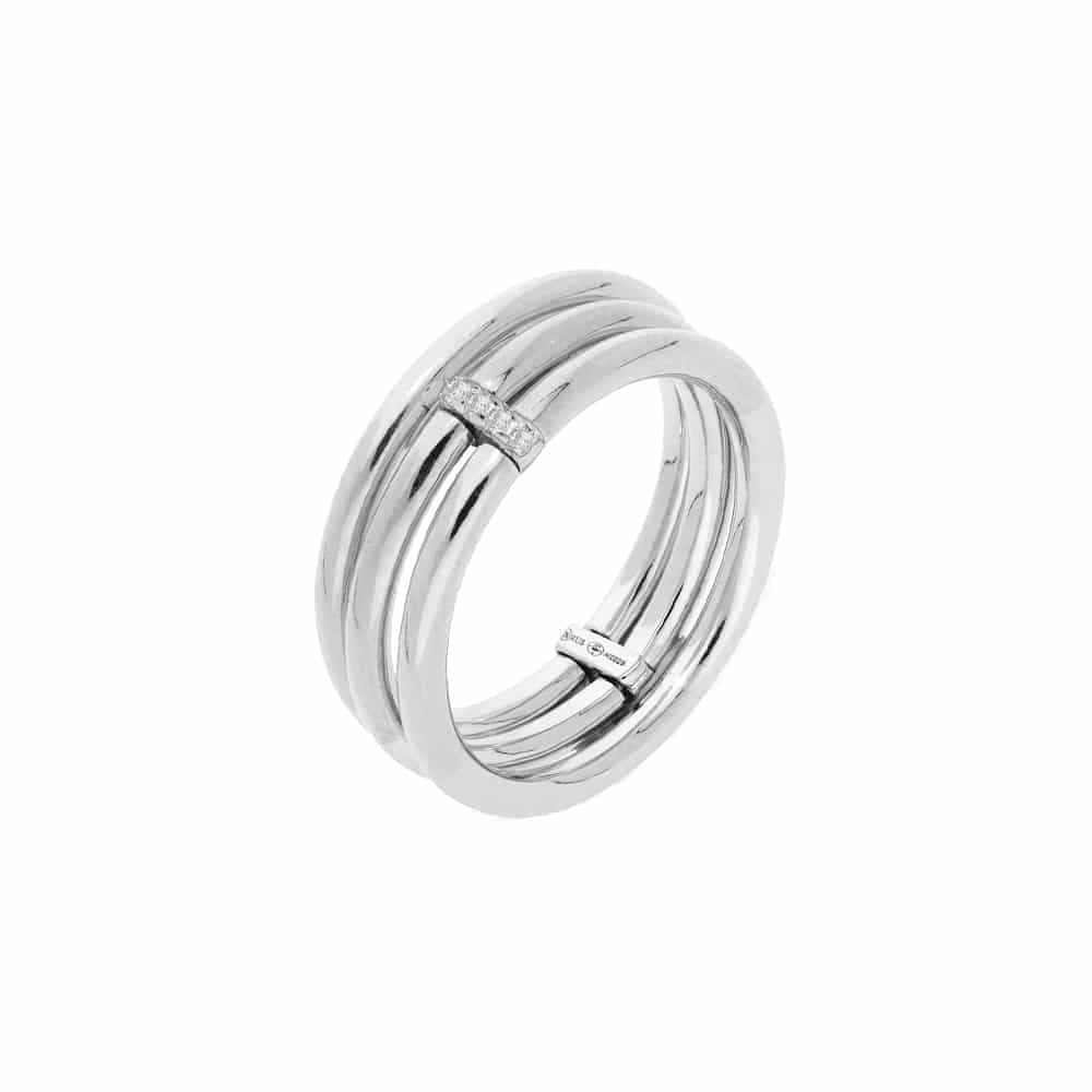 Bague argent rhodie triple elise