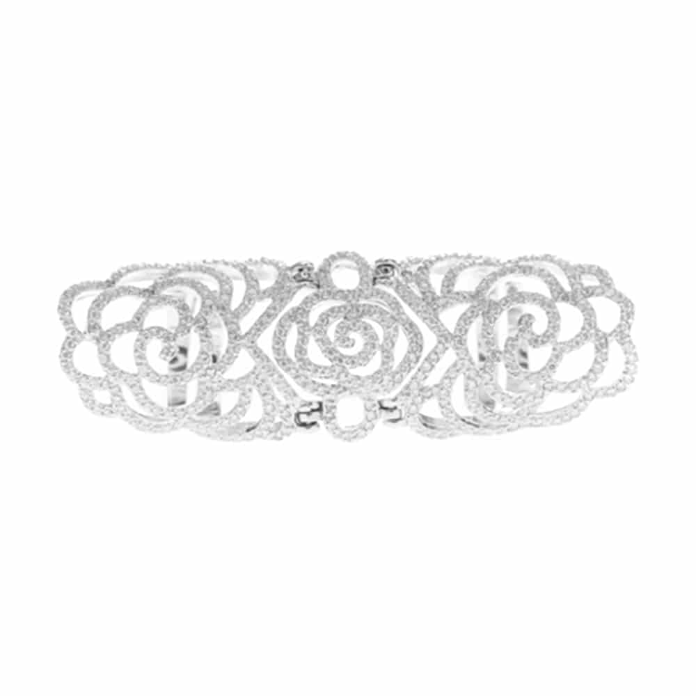 Bague articulée pétales argent