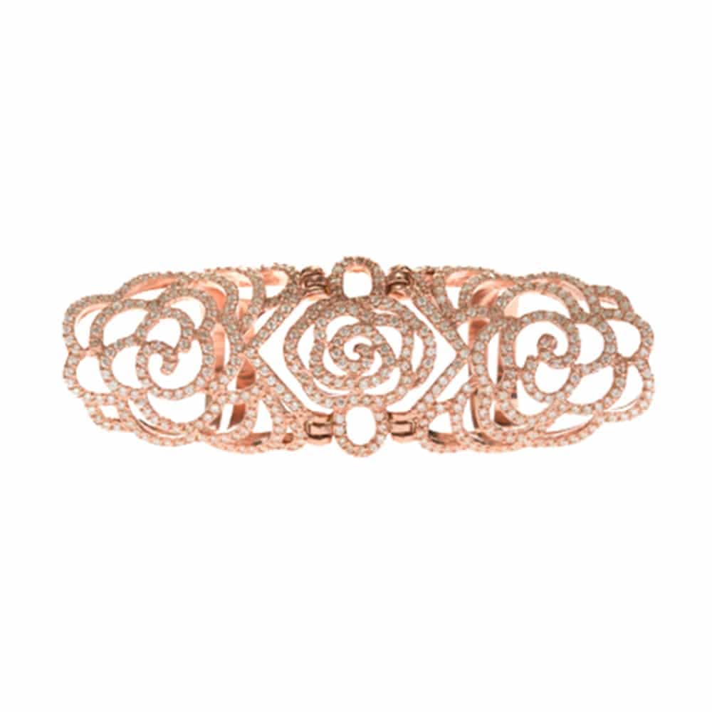 Bague articulée pétales rose