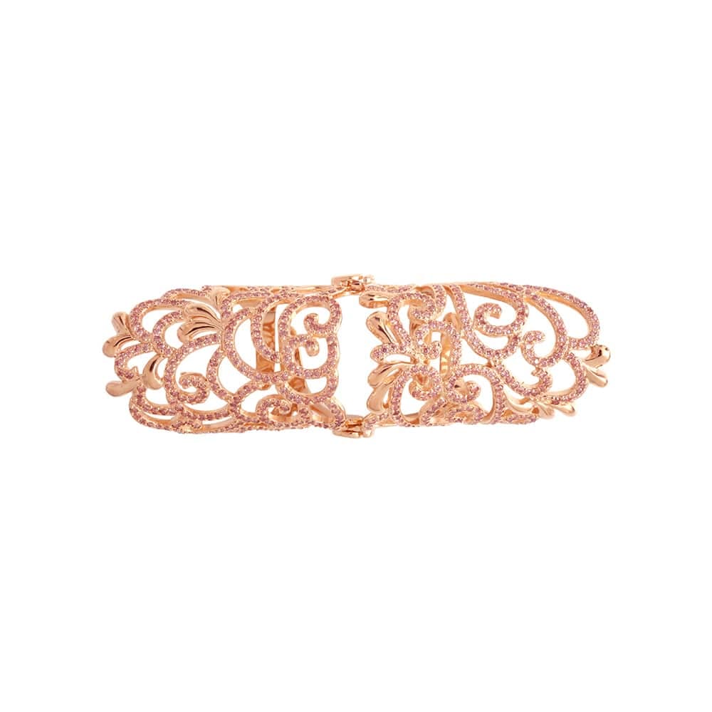 Bague argent rose articulée arabesque