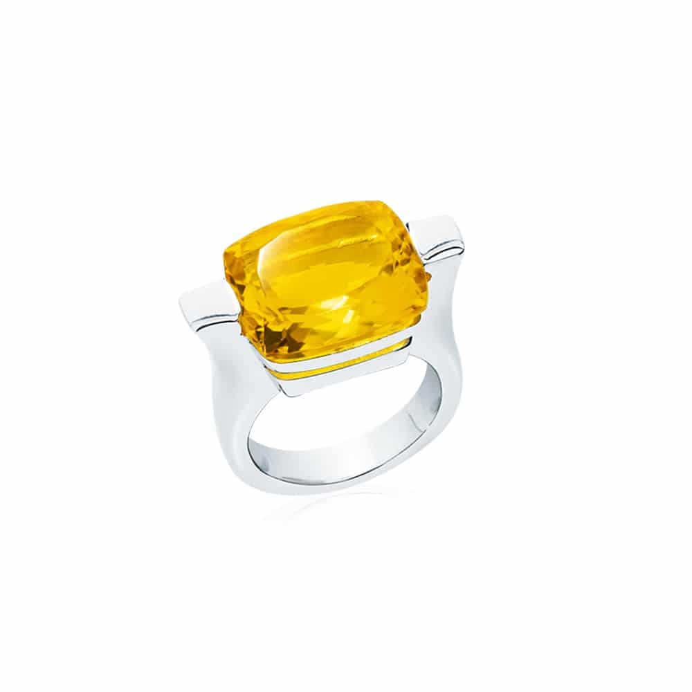 Bague athena argent pierre  citrine