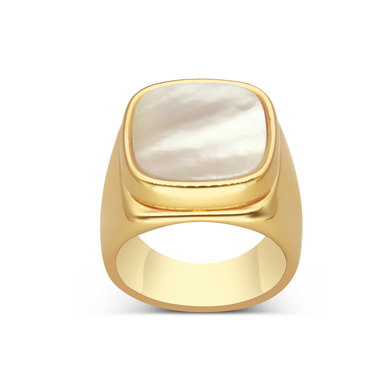 Bague chevalière nacre