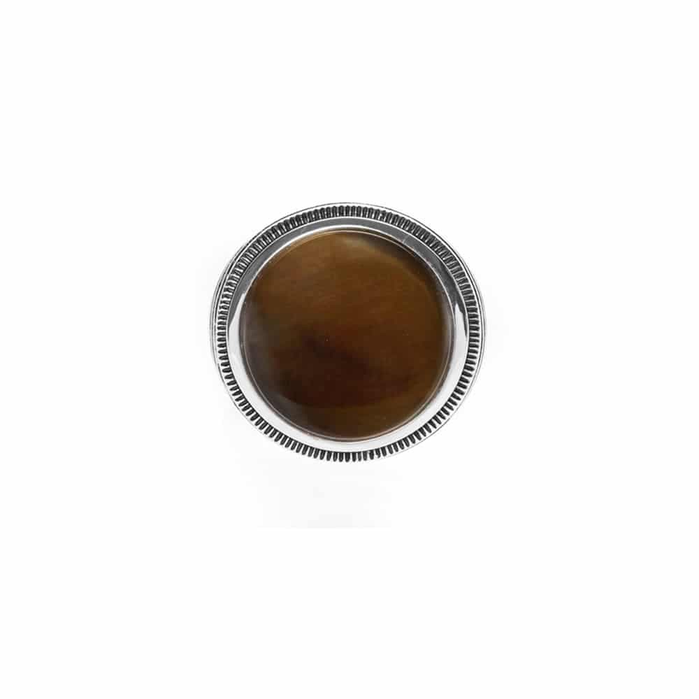 Bague chevalière homme œil de tigre énigmatique argent
