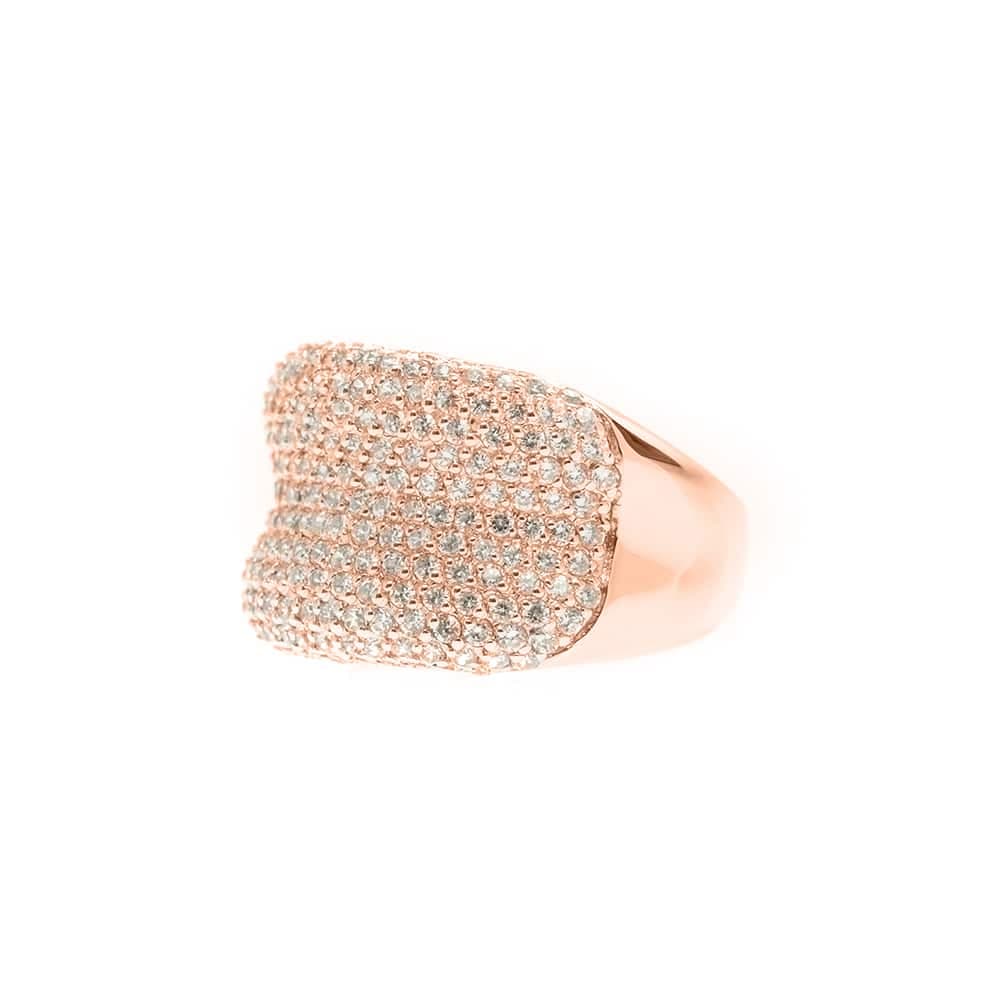 Bague comtesse argent rose serti