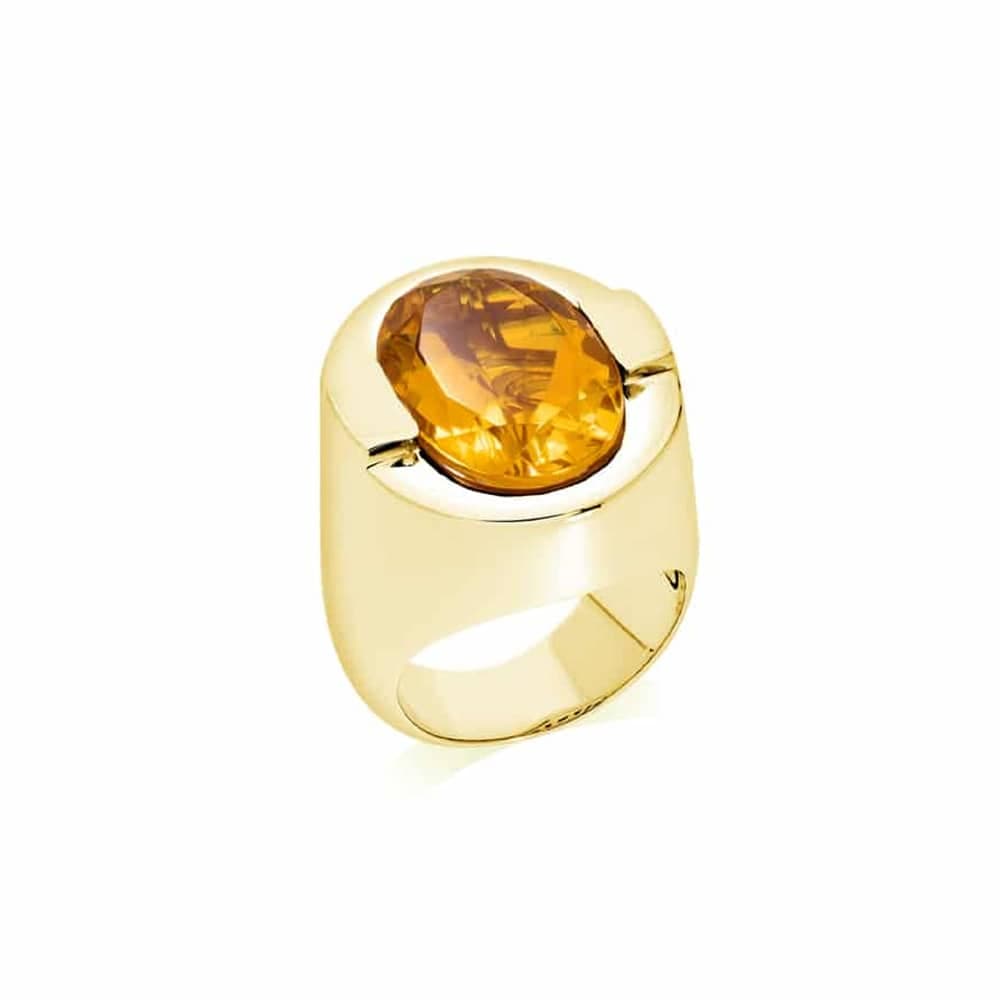 Bague Diane argent doré pierre citrine