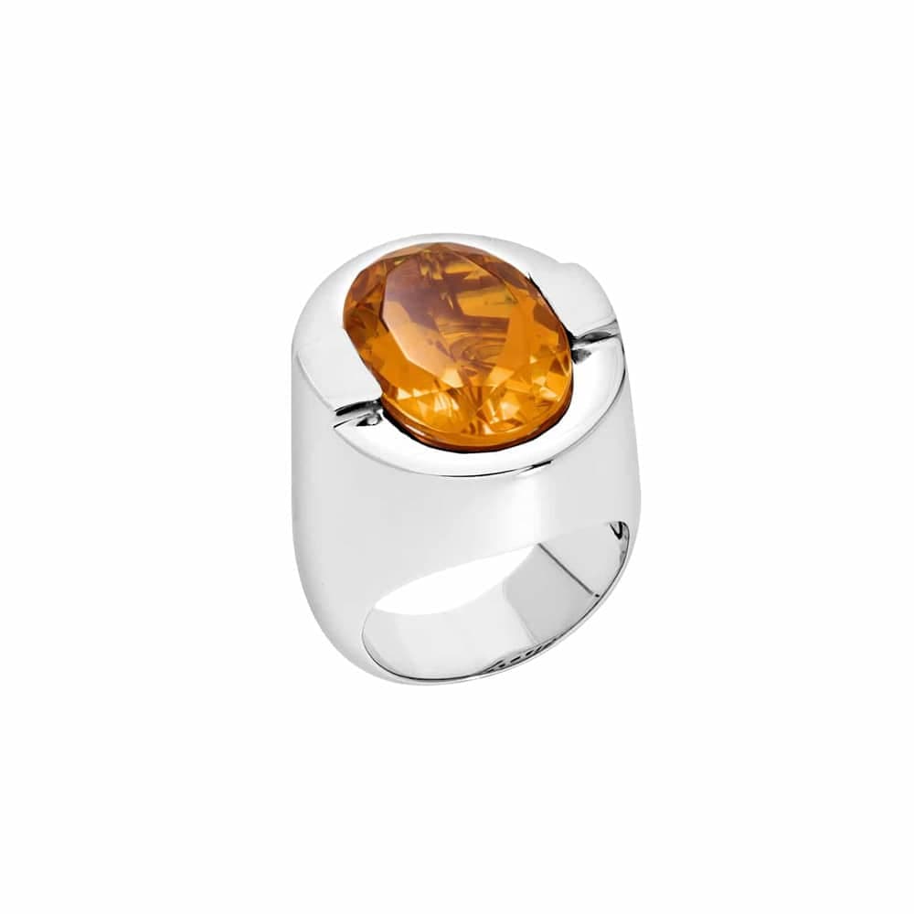 Bague diane argent  pierre citrine