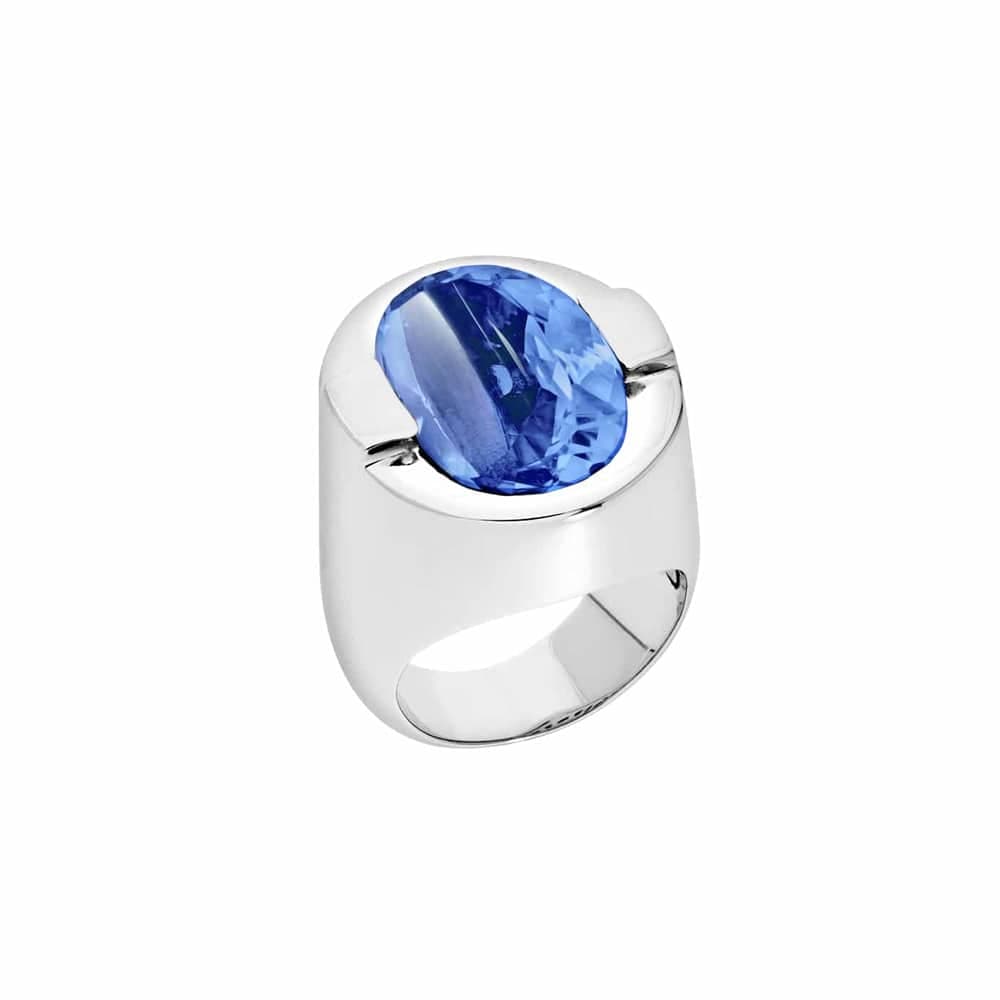 Bague Diane argent pierre quartz bleu