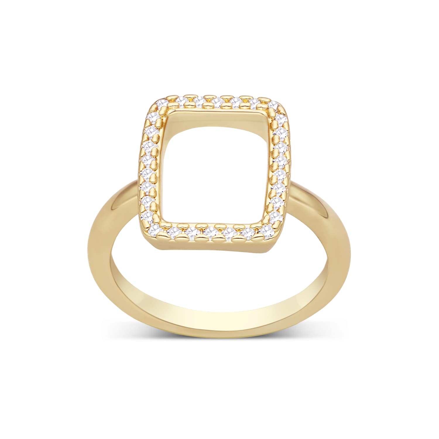 Bague dorée carré ajouré