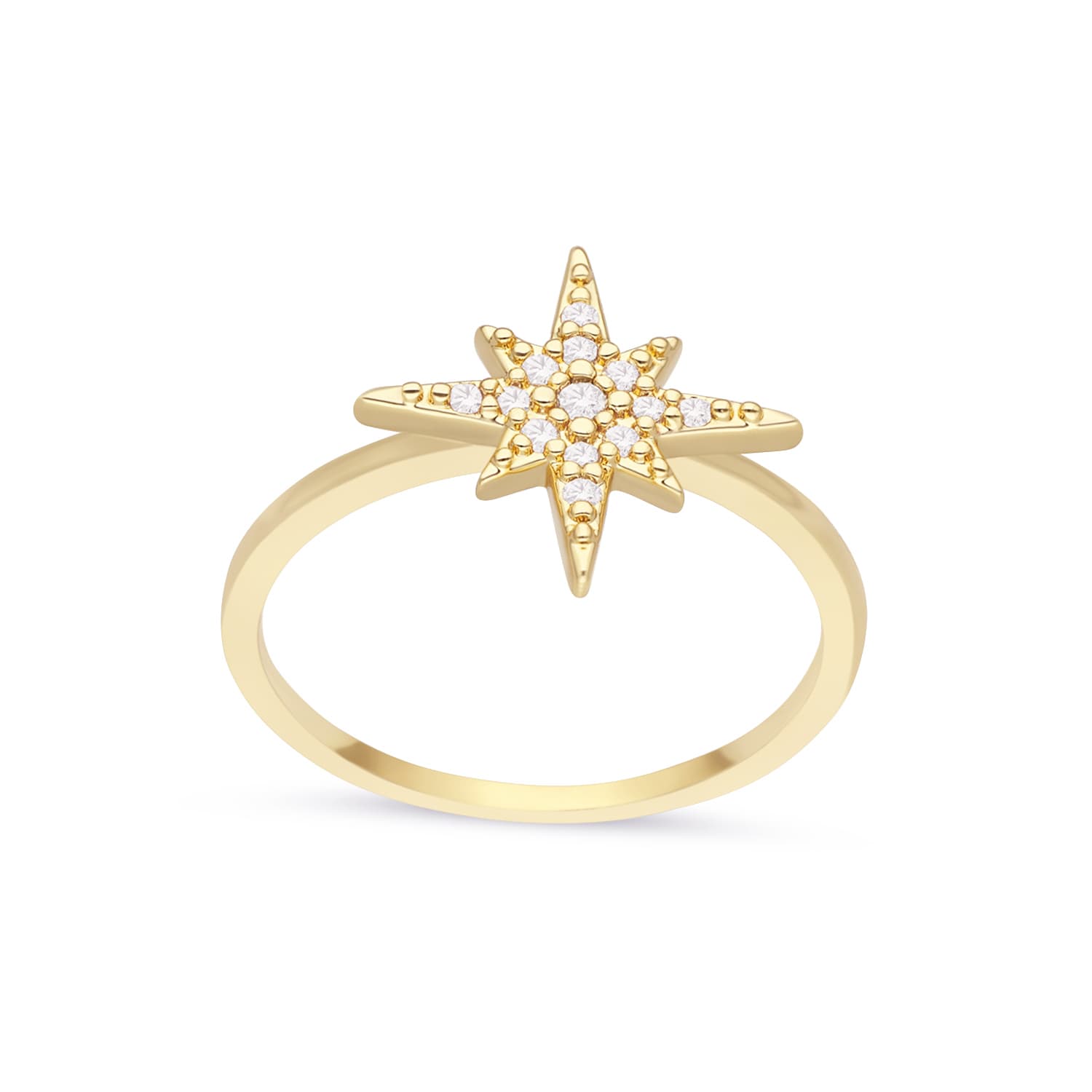 Bague dorée étoile sertie