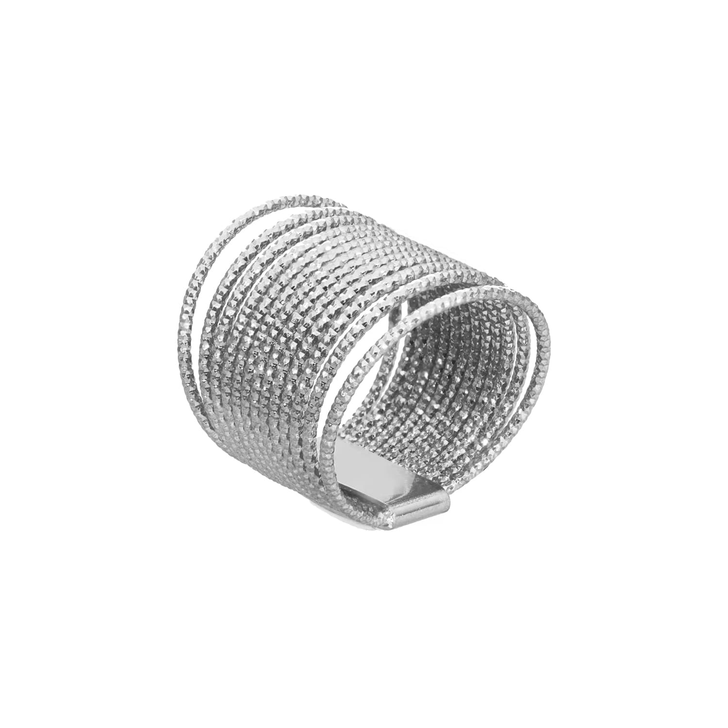 Bague en argent rhodié diamanté multi cercles