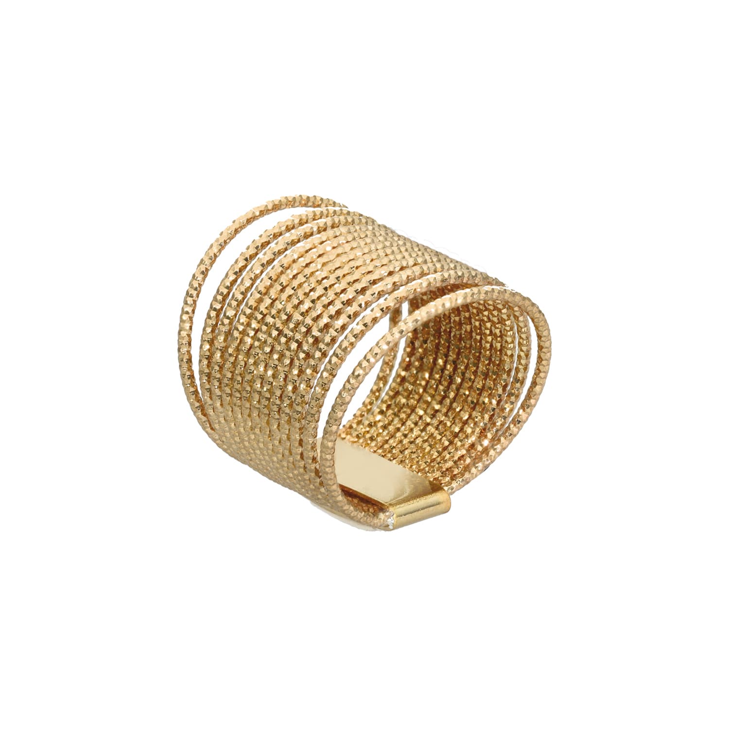 Bague en argent doré diamanté multi cercles