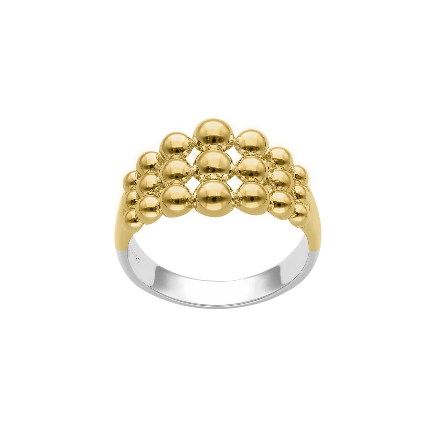 Bague en argent doré petites boules