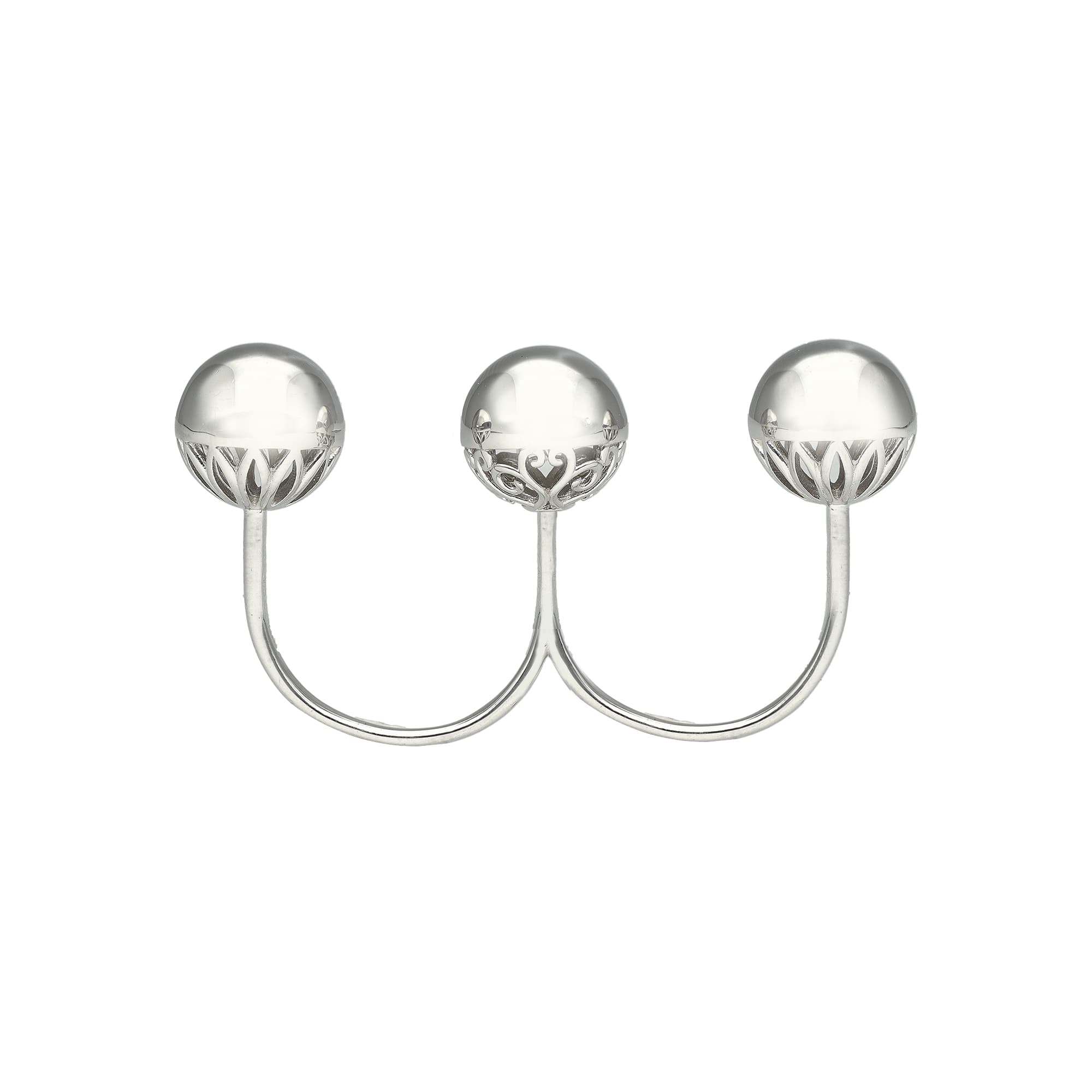 Bague en argent double boules