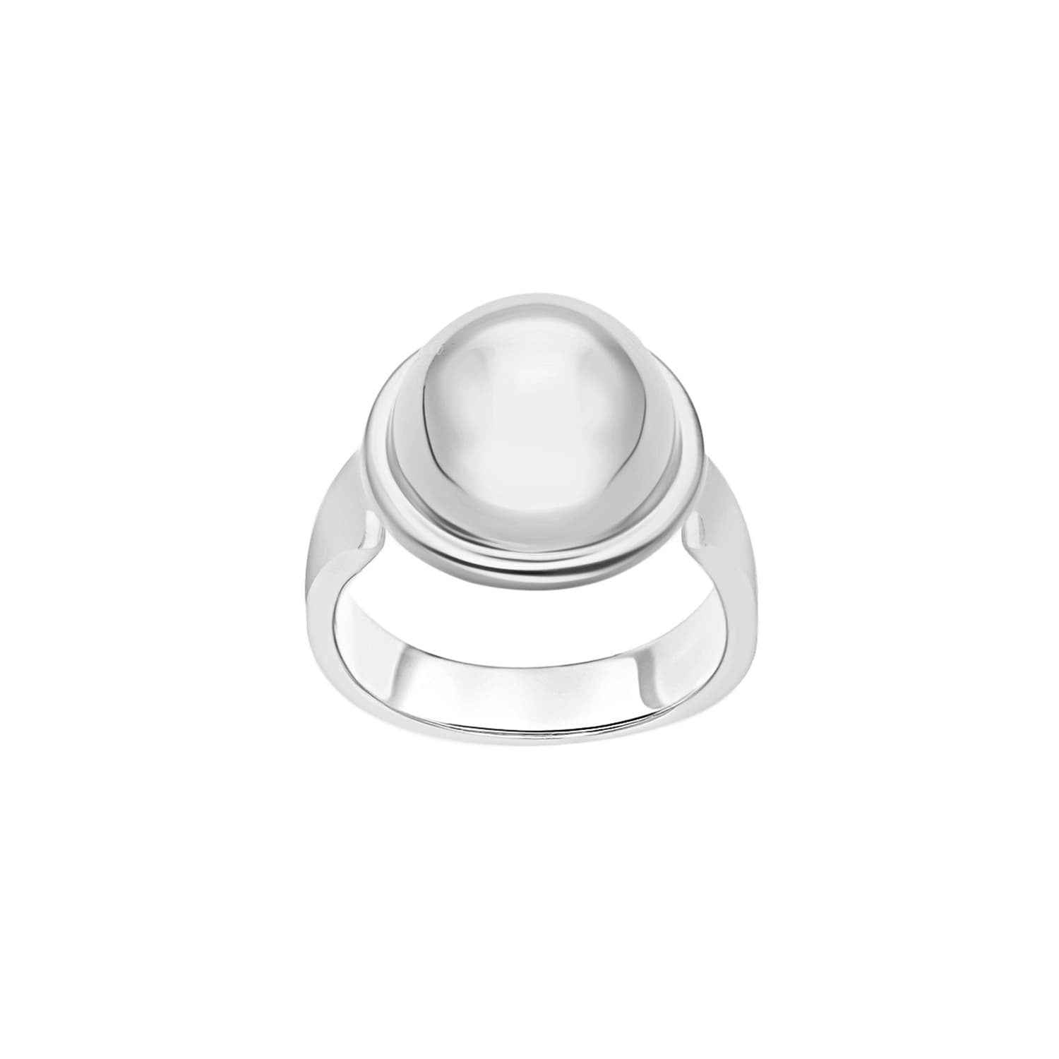 Bague en argent rhodié boule