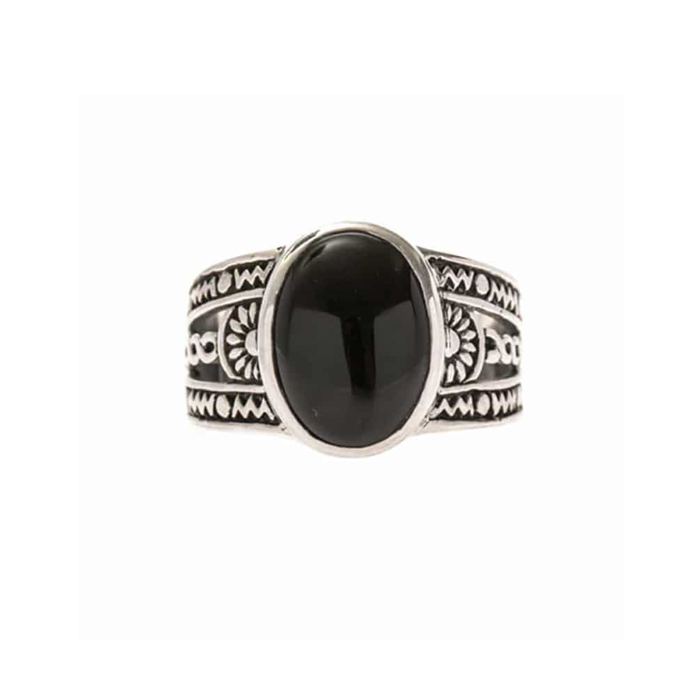 Bague homme ethnique onyx argent