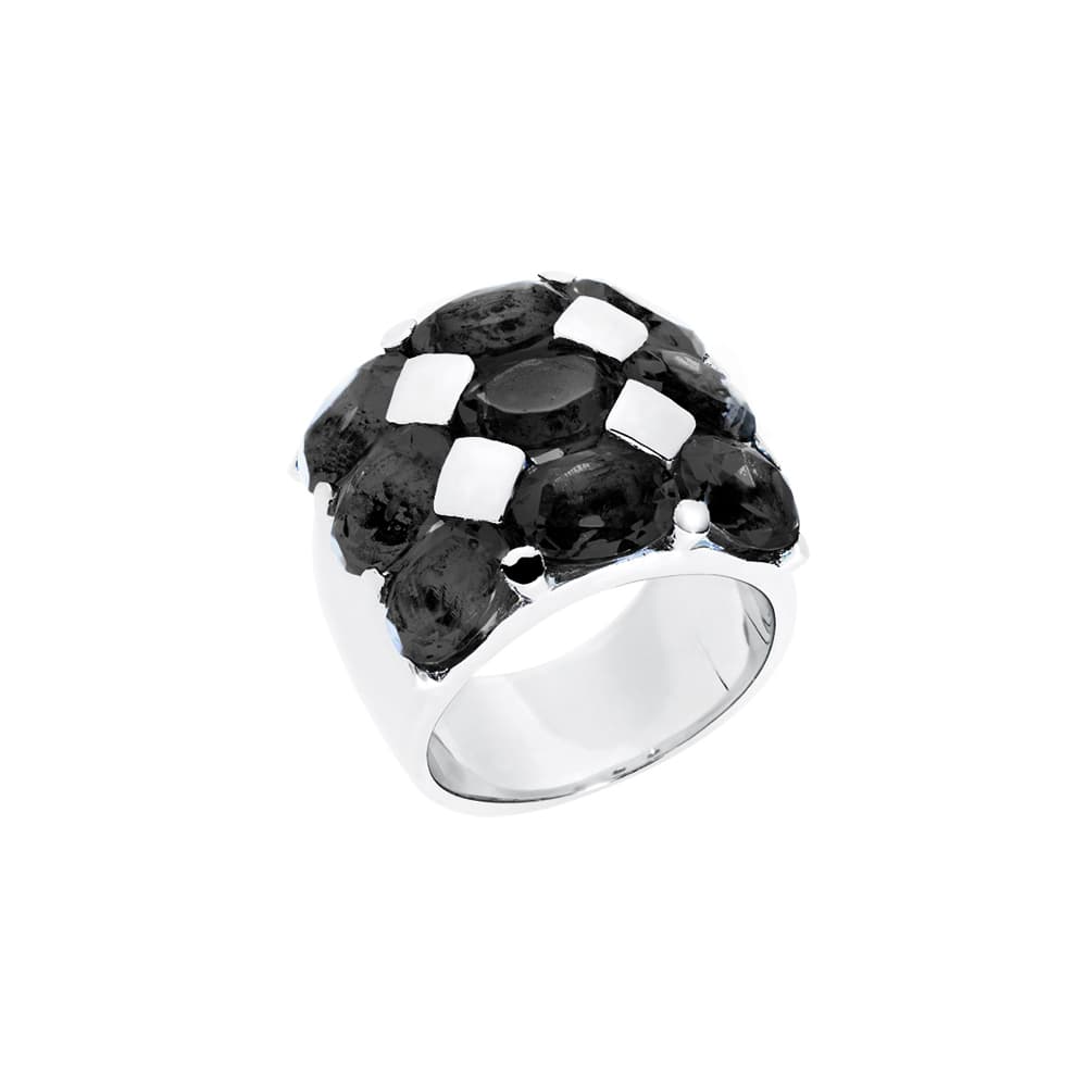 Bague Hera argent pierre onyx noir