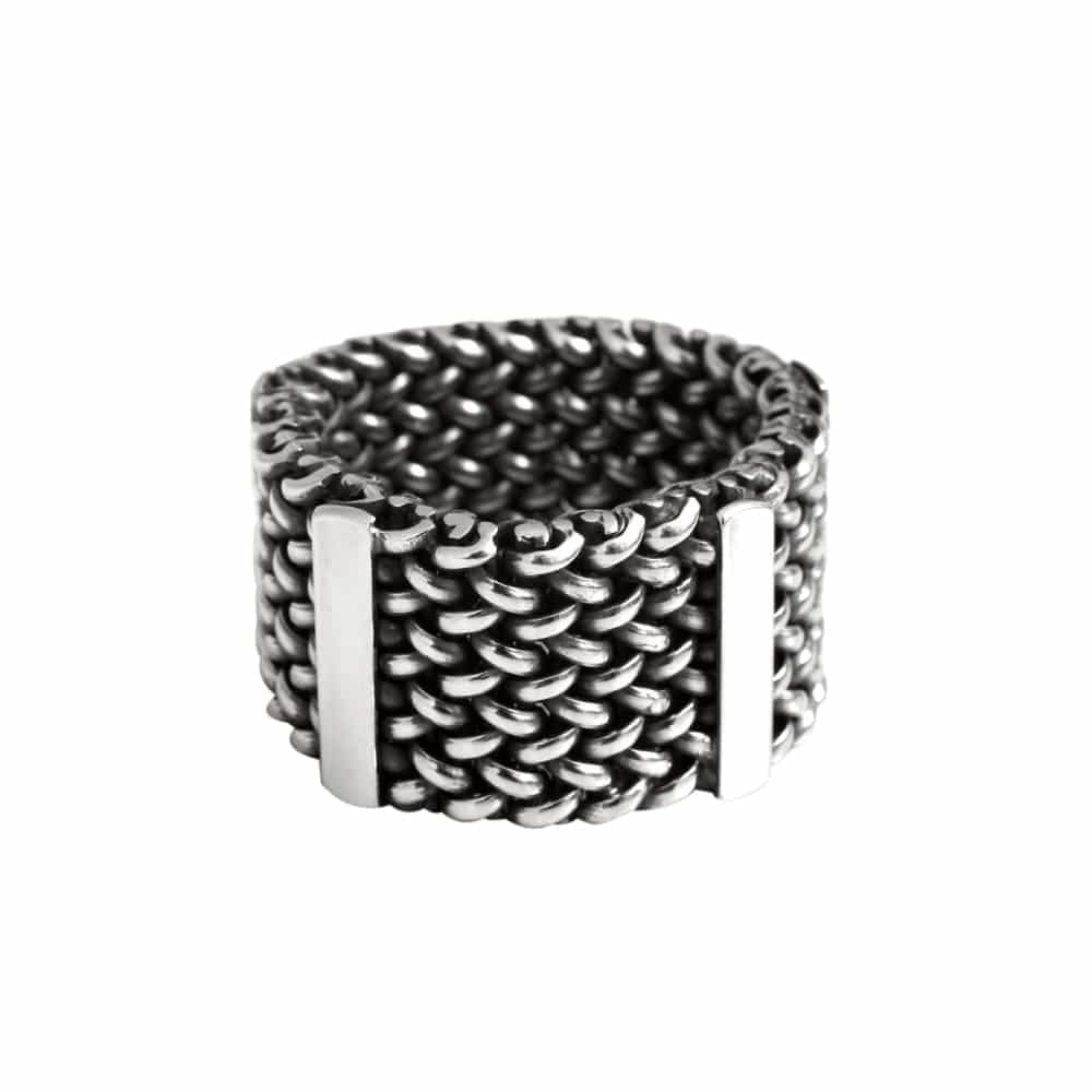 Bague homme médiévale l’armure du chevalier argent