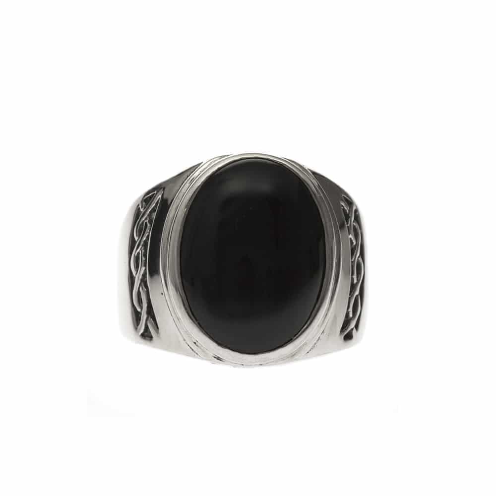 Bague homme onyx massive argent