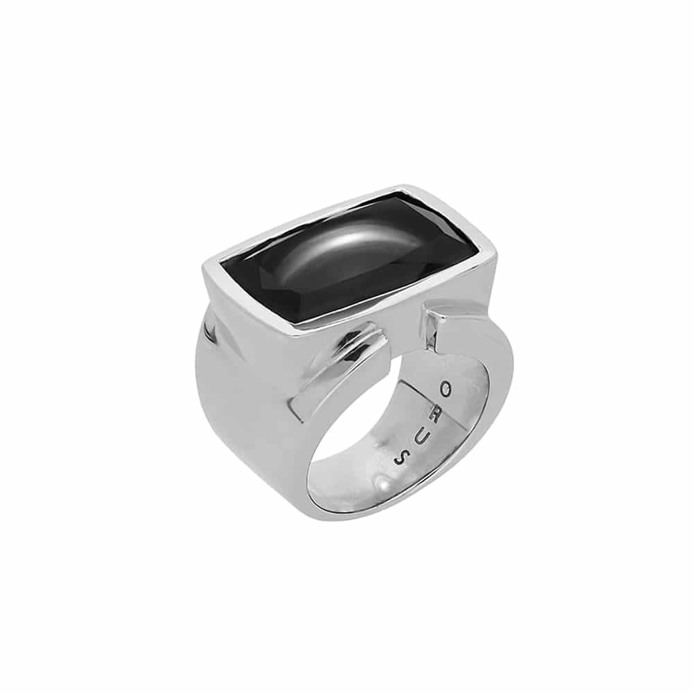 Bague Isis argent  pierre onyx