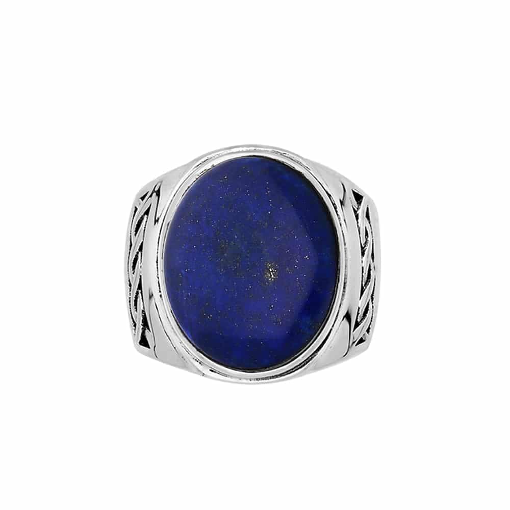 Bague homme lapis massive argent