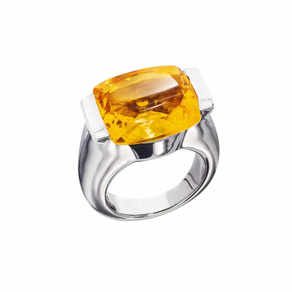 Bague Maia argent  pierre citrine