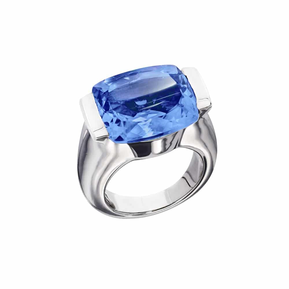 Bague Maia argent  pierre quartz bleu